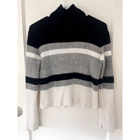 Womens Theory Cropped Turtleneck in Double Knit Silk Cotton Size P Small - Picture 2 of 8